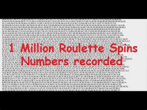 one million roulette spins